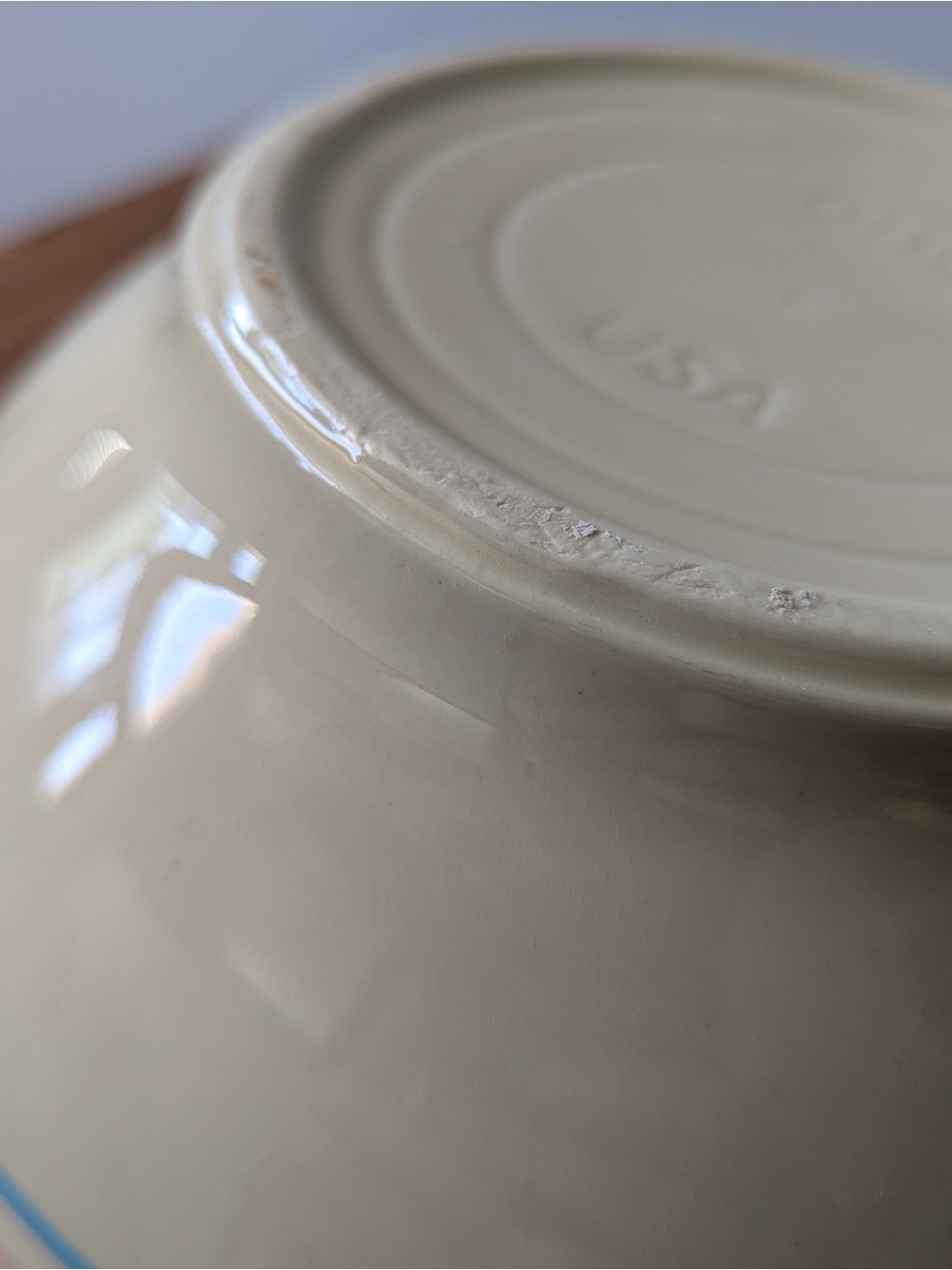 #10 Nesting Mixing Bowl - Vintage McCoy Pottery Oven Ware - Blue Pink Stripes - Picture 15 of 16